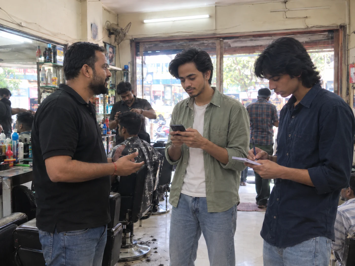 Talking to a salon owner in Delhi about bookings